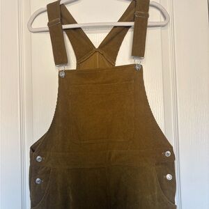 Corduroy Overalls in Mustard Brown - Size Large